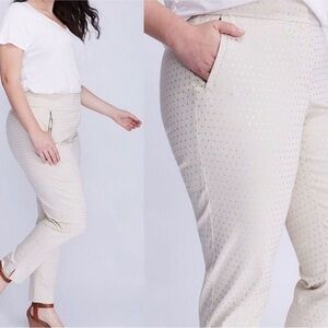 Lane Bryant Lena diamond Women's Cream Pants